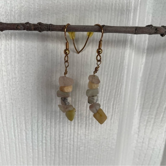 Real Stone Dangle Earrings - Picture 1 of 4